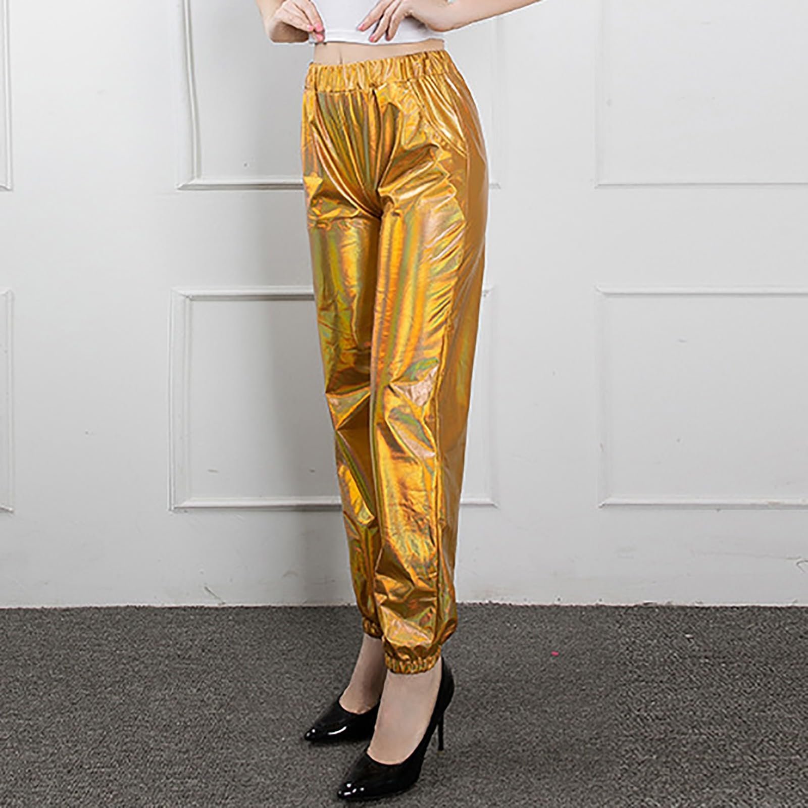 Жіночі металеві блискучі штани, фото №5 Жіночі металеві блискучі штани, фото №5