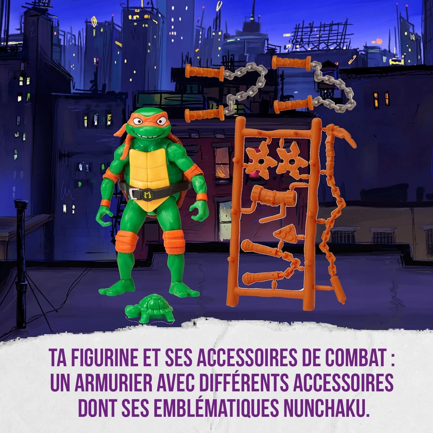 Игровая фигурка Giochi Preziosi Ninja Turtles Mutated Chaos Michelangelo 12 см шарнирная с аксессуарами, фото №3