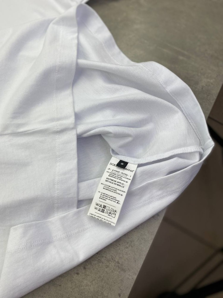 Футболка белая Dolce Gabbana с цепочкой f563, фото №4