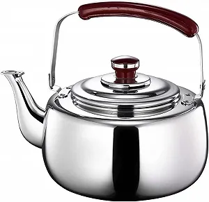 Чайник з нержавіючої сталі з свистком для газових та індукційних плит - Фото 1