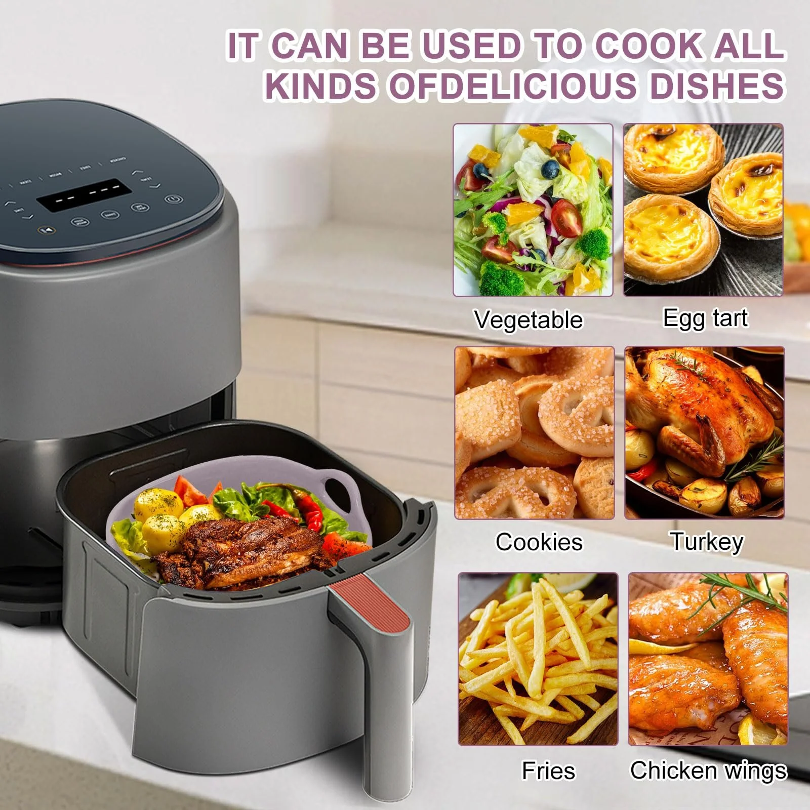 Форма для запекания Round Casserole Dish Ceramic 18.5 x 16.5 x 5.5 см Фиолетовая, фото №6