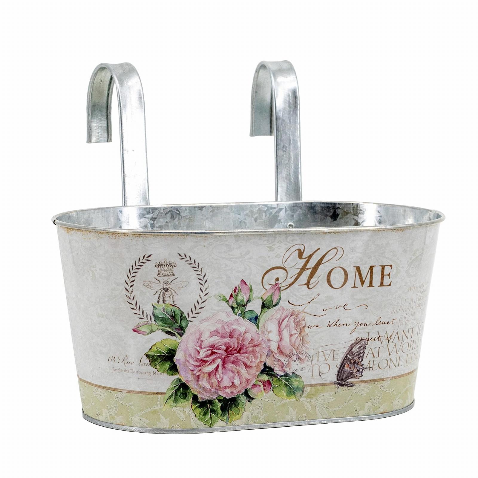 Підвісний горщик DARO DEKO Металевий з 2 ручками 23 см x 11 см (Гвоздика, 1 шт. в упаковці), фото №1