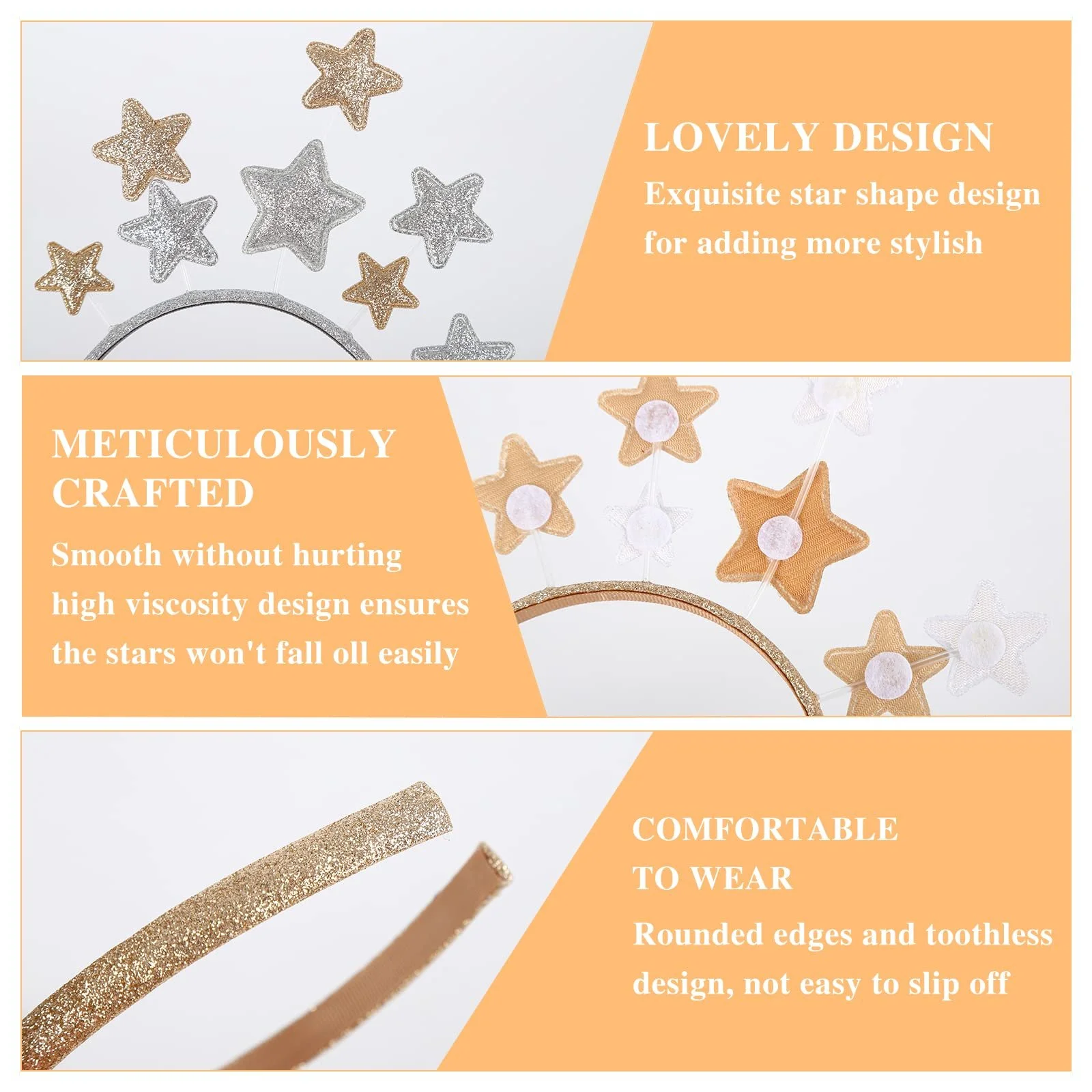 Набір Різдвяних обручів зі зірками, фото №3