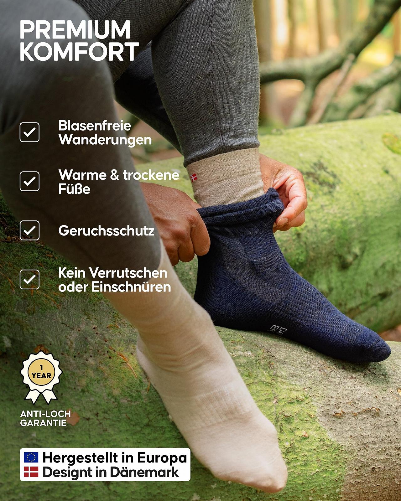 Носки для хайкинга DANISH ENDURANCE Merino Liner, термоноски, противомозольные носки, плоский шов, легкие и облегающие, унисекс, 2 пары, фото №3