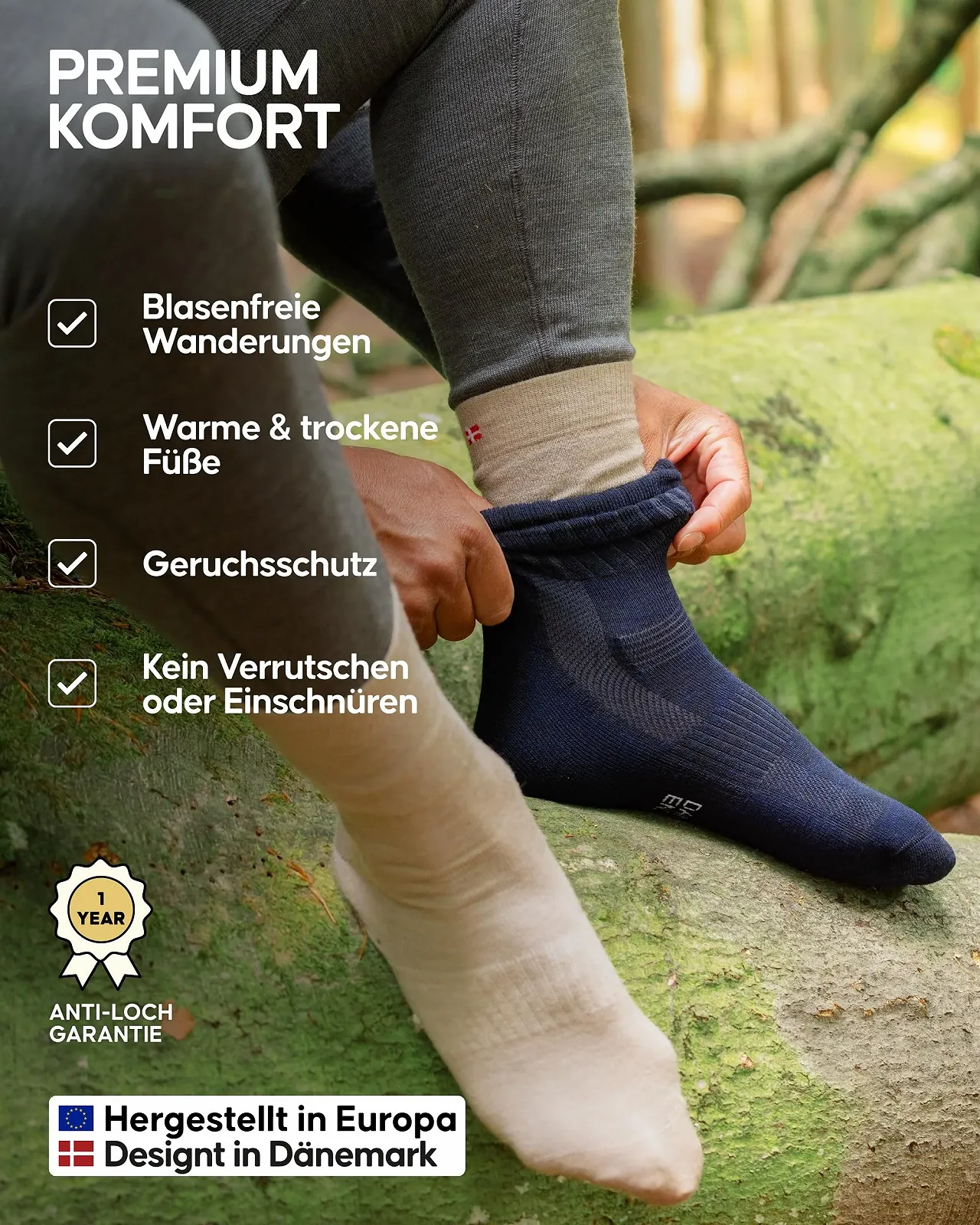 Носки для хайкинга DANISH ENDURANCE Merino Liner, термоноски, противомозольные носки, плоский шов, легкие и облегающие, унисекс, 2 пары, фото №3