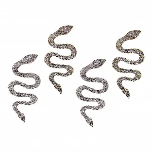 Набор из 4 сверл для ногтей из сплава, украшения для ногтей Сделай сам, золотые стразы для ногтей, ювелирные изделия для ногтей, украшения для маникюра в виде змеи - Фото 1