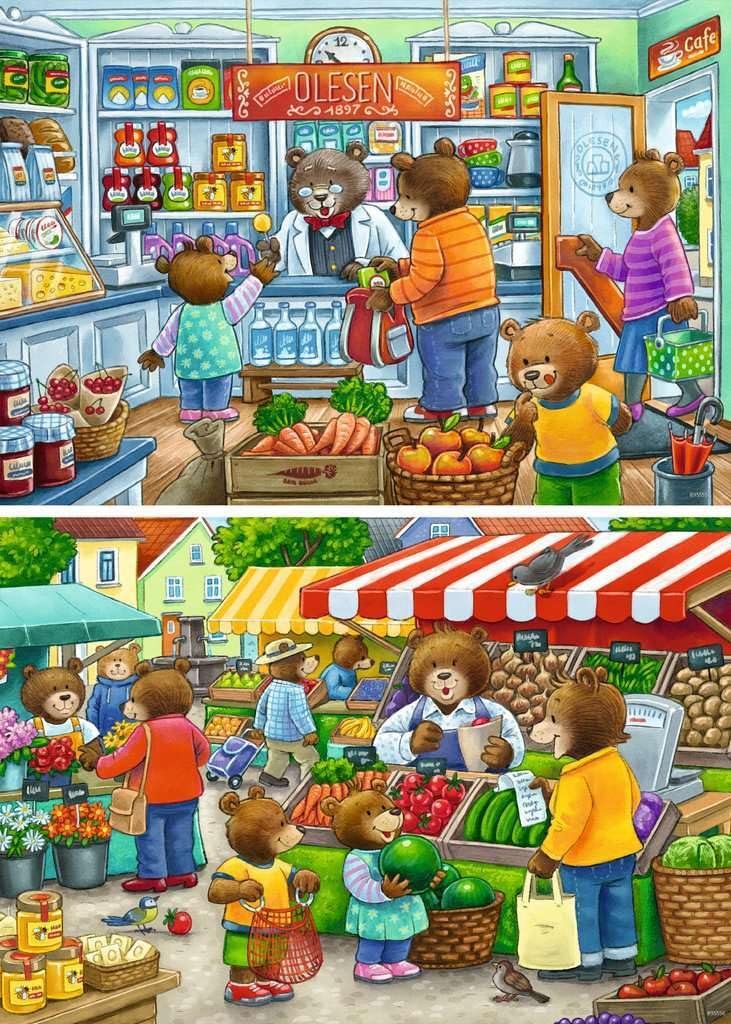 Пазл детский Ravensburger Come We Go Shopping 05076 2 x 12 деталей, фото №2