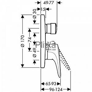 Hansgrohe 14475000 Metropol E Внешняя д/ванны synthetic.ua - Фото 1