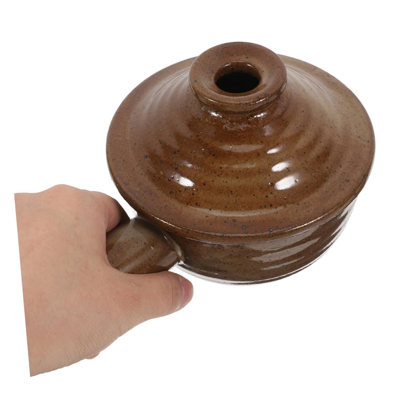 Набір ковшів для мікрохвильової печі Alipis 2 предмети, груба кераміка з кришкою та ручкою, фото №4