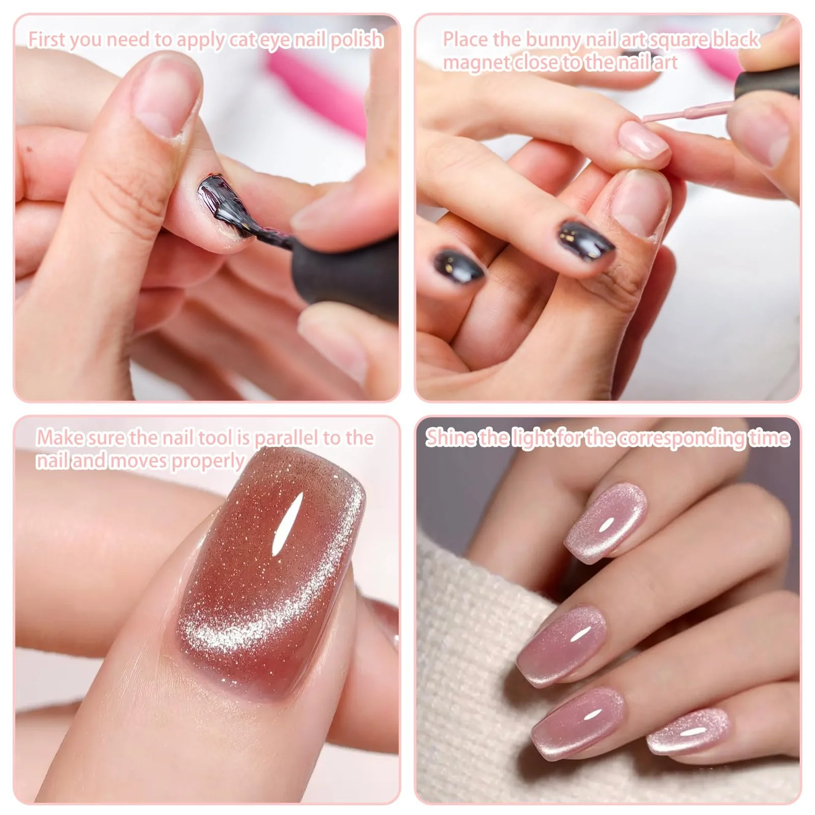 Nail Art Magnet Square Black Rabbit Shape Heart Shape, фото №5