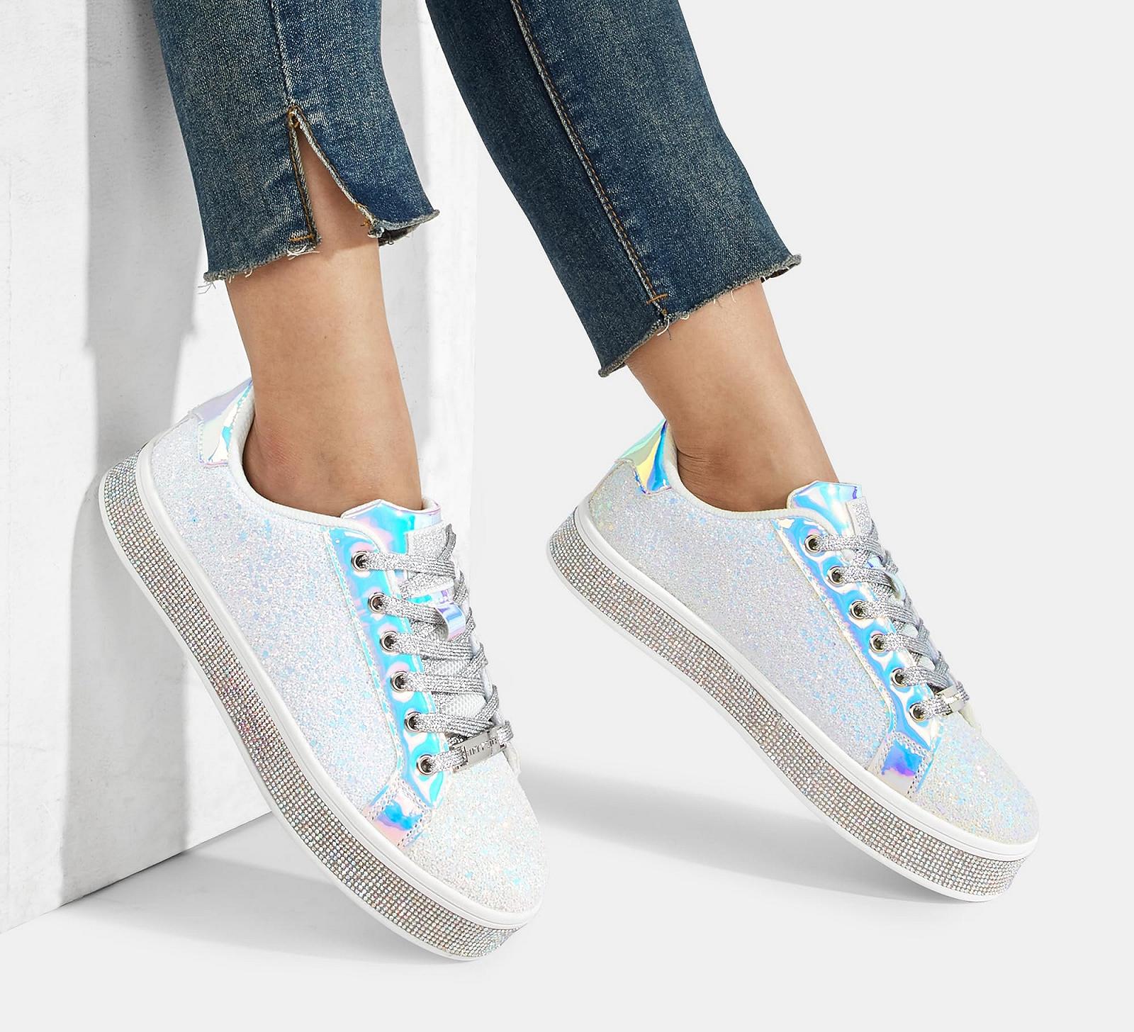 Жіночі Кросівки на платформі LUCKY STEP Glitter Блискучі Ошатні для весілля, фото №4