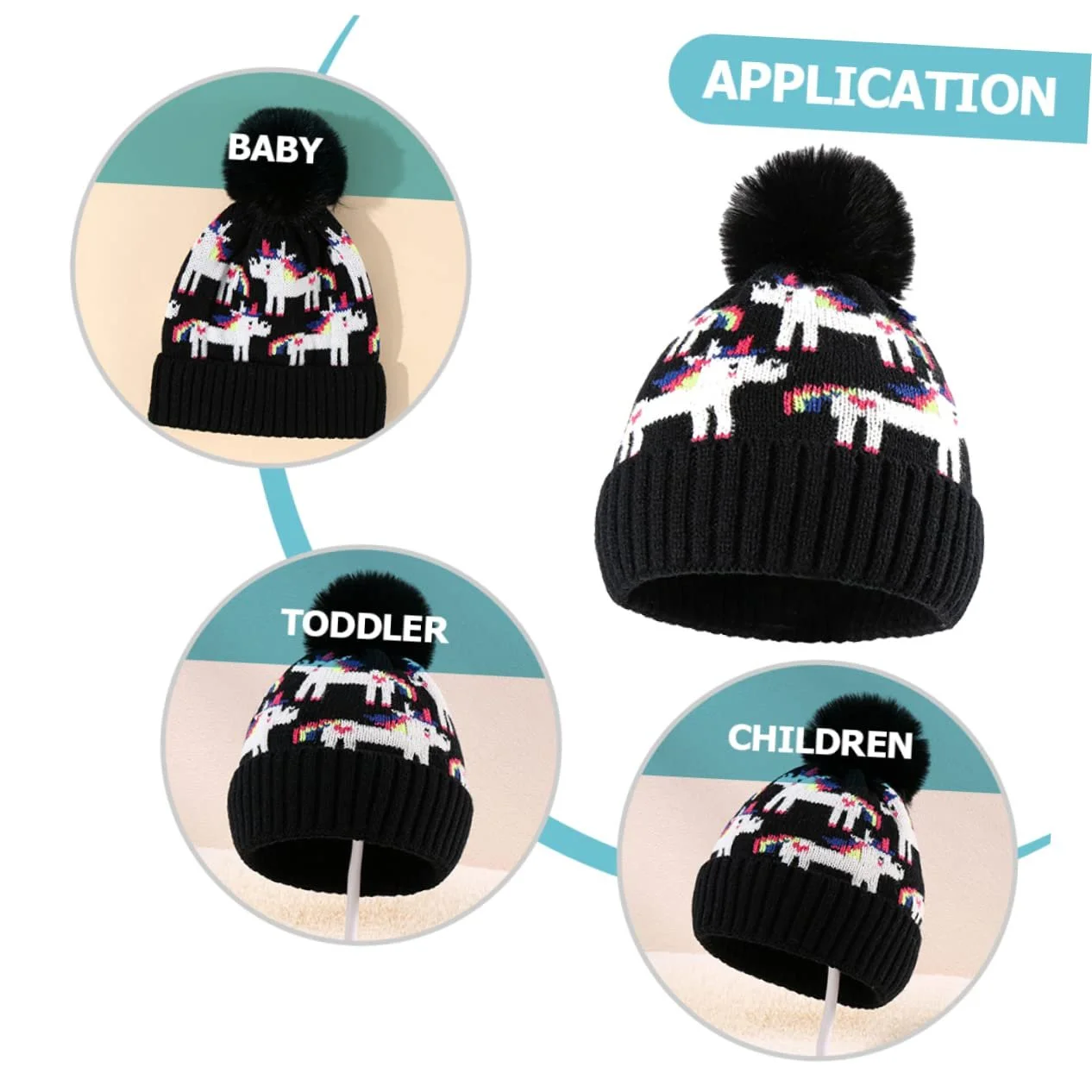 Вязаная шапка PACKOVE с жаккардовым узором единорога, фото №2 Вязаная шапка PACKOVE с жаккардовым узором единорога, фото №2