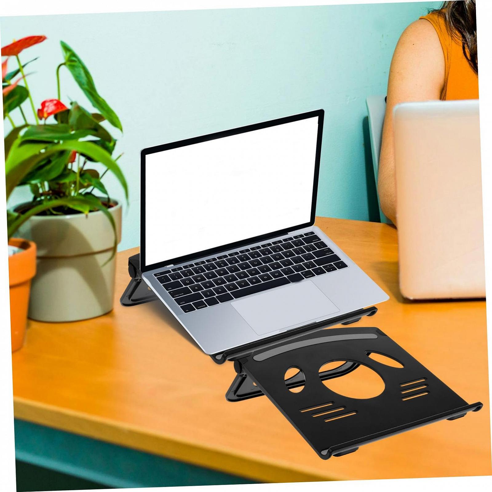 Регулируемая Складная Подставка для Ноутбука/Планшета из Прочного Материала с Противоскользящими Накладками Портативная для Офиса Путешествий и Дома Совместимая с Большинством Ноутбуков, фото №5