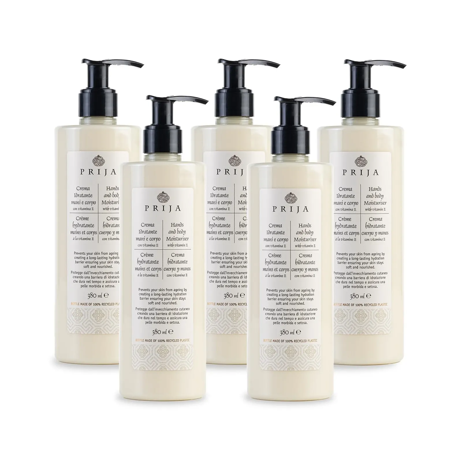 Увлажняющий крем для рук и тела Prija с витамином Е 5 x 380 мл, фото №1 Увлажняющий крем для рук и тела Prija с витамином Е 5 x 380 мл, фото №1