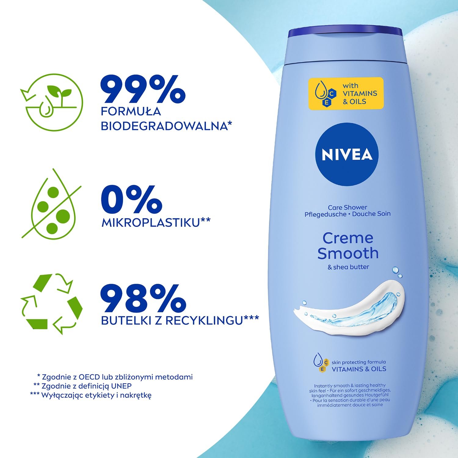 Крем-гель для душа NIVEA Creme Smooth с маслом ши 500 мл, фото №5