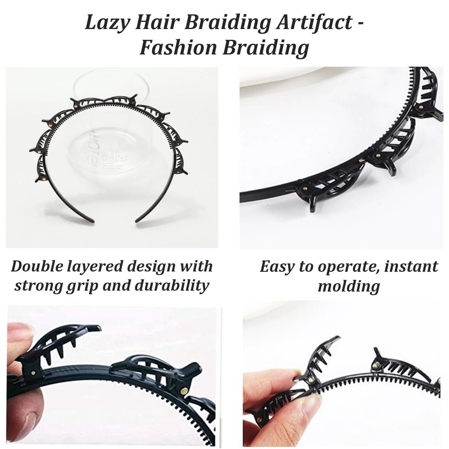 Набір обручів для волосся з кліпсами, фото №4