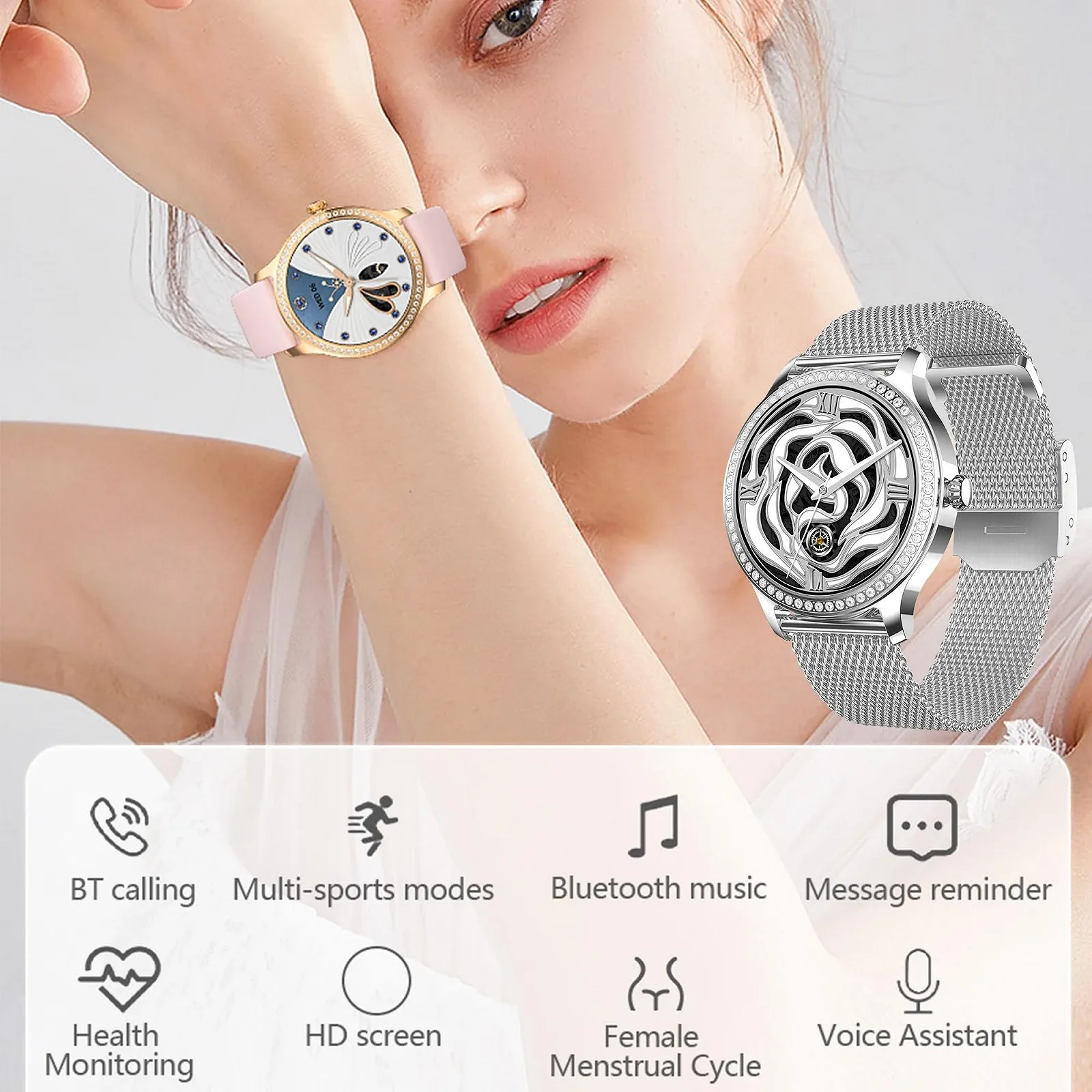 Женские Смартчасы с Функцией Телефона AMOLED 1.28 дюйма, фото №3