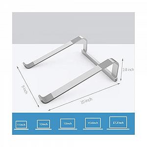 Подставка для ноутбука Настольная, Эргономичная алюминиевая подставка для ноутбука Портативная подставка-охладитель для ноутбука Подходит для большинства ноутбуков от 11" до 17,3" (Серебряная) Держатель для ноутбука synthetic.ua - Фото 1