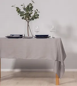 Скатертина 100% льон Stonewashed легка 180 г/м² натуральна - Фото 1