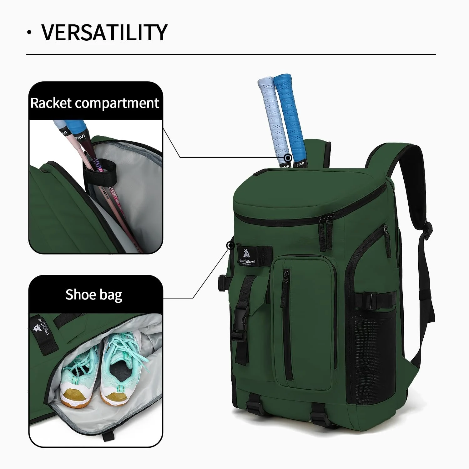 Рюкзак-сумка Kalesi Gym Duffle Bag 4-Way Водонепроницаемый с отделением для обуви, фото №5