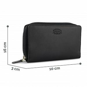 Кошелек KLONDIKE 1896 Rush AVA Женский длинный кошелек RFID Кожа КРС Черный, Ретро synthetic.ua - Фото 1