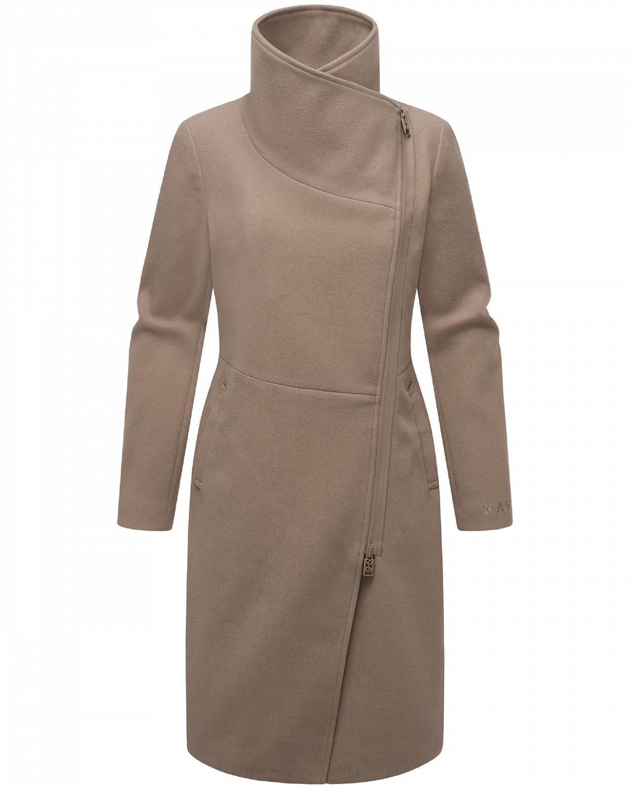 Жіноча перехідна куртка Navahoo у вовняному вигляді з асиметричним коміром і водонепроникною блискавкою, фото №4
