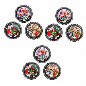 Набор для ногтей FRCOLOR Заклепки для ногтей, бисер для ногтей, самоклеящиеся наклейки для ногтей - Фото 1