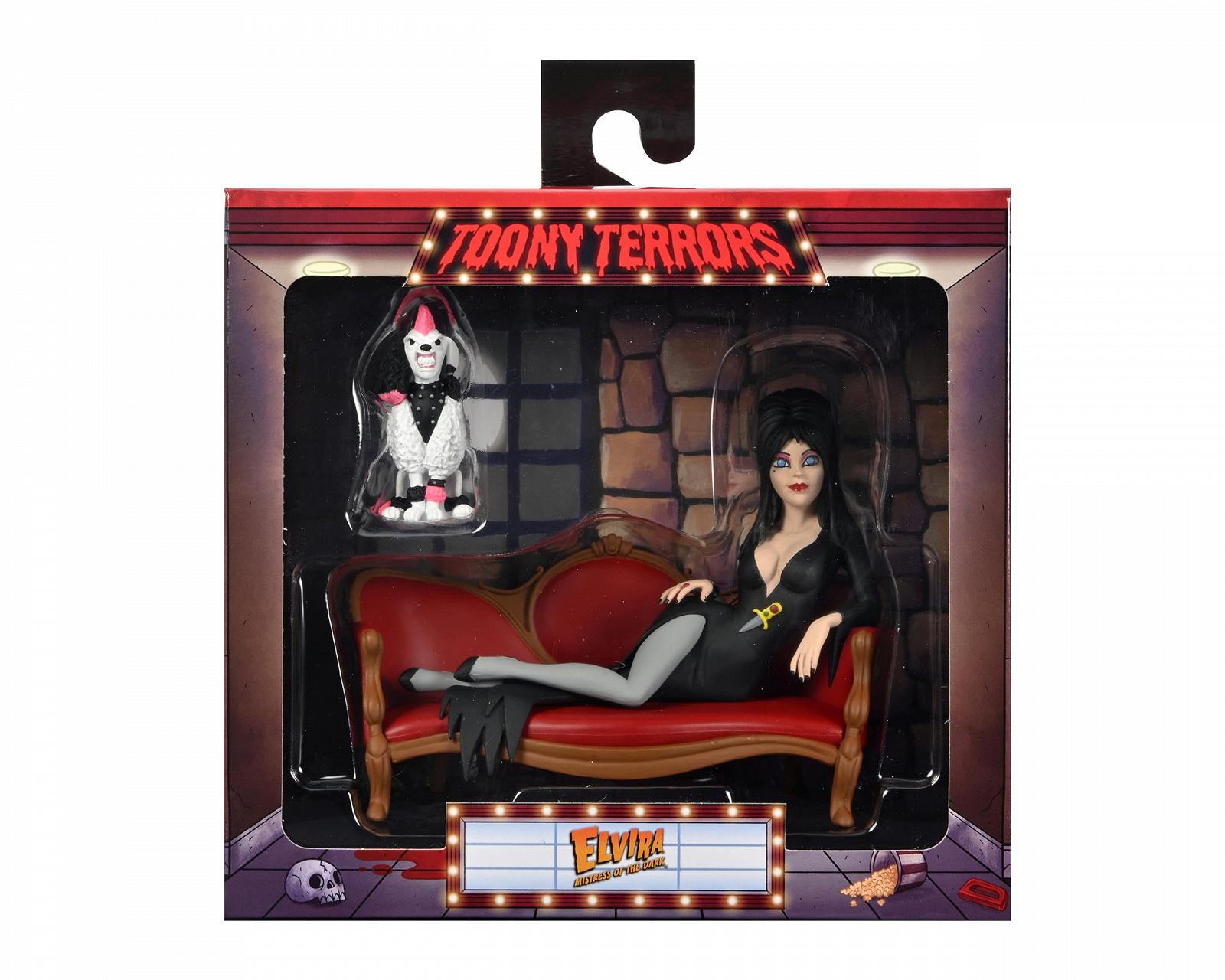Фигурка NECA Elvira, Mistress of The Dark Toony Terrors Elvira на диване 15 см, фото №1