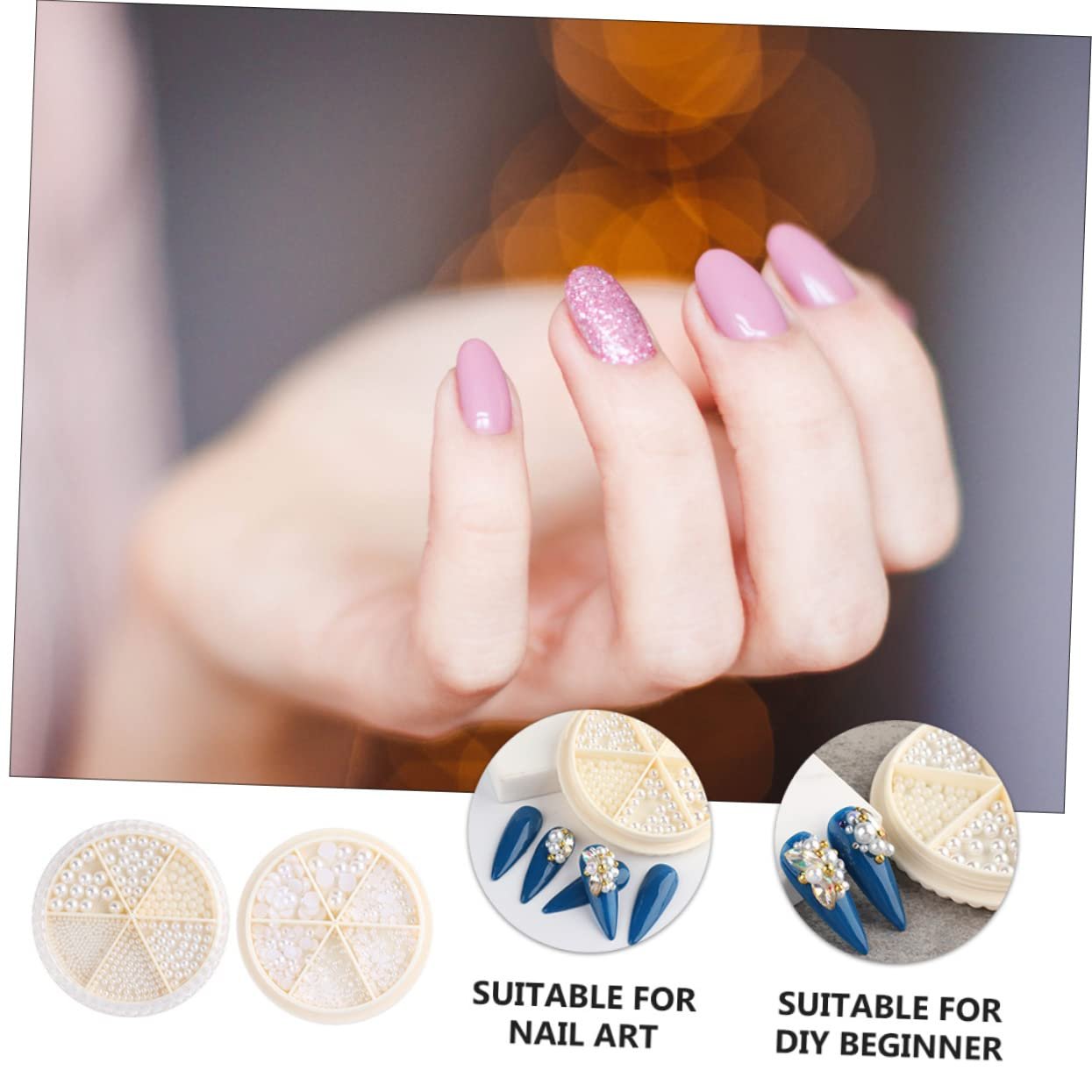 Перлини для манікюру WOONEKY для декорування нігтів, фото №3