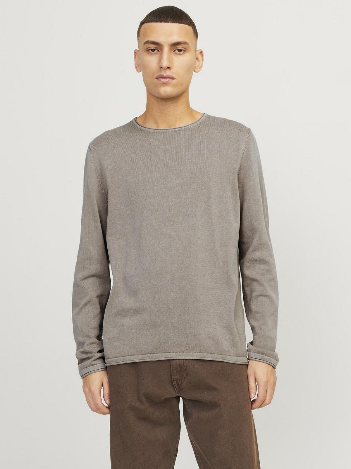 Чоловічий в'язаний джемпер JACK & JONES однотонний в'язаний джемпер, фото №3