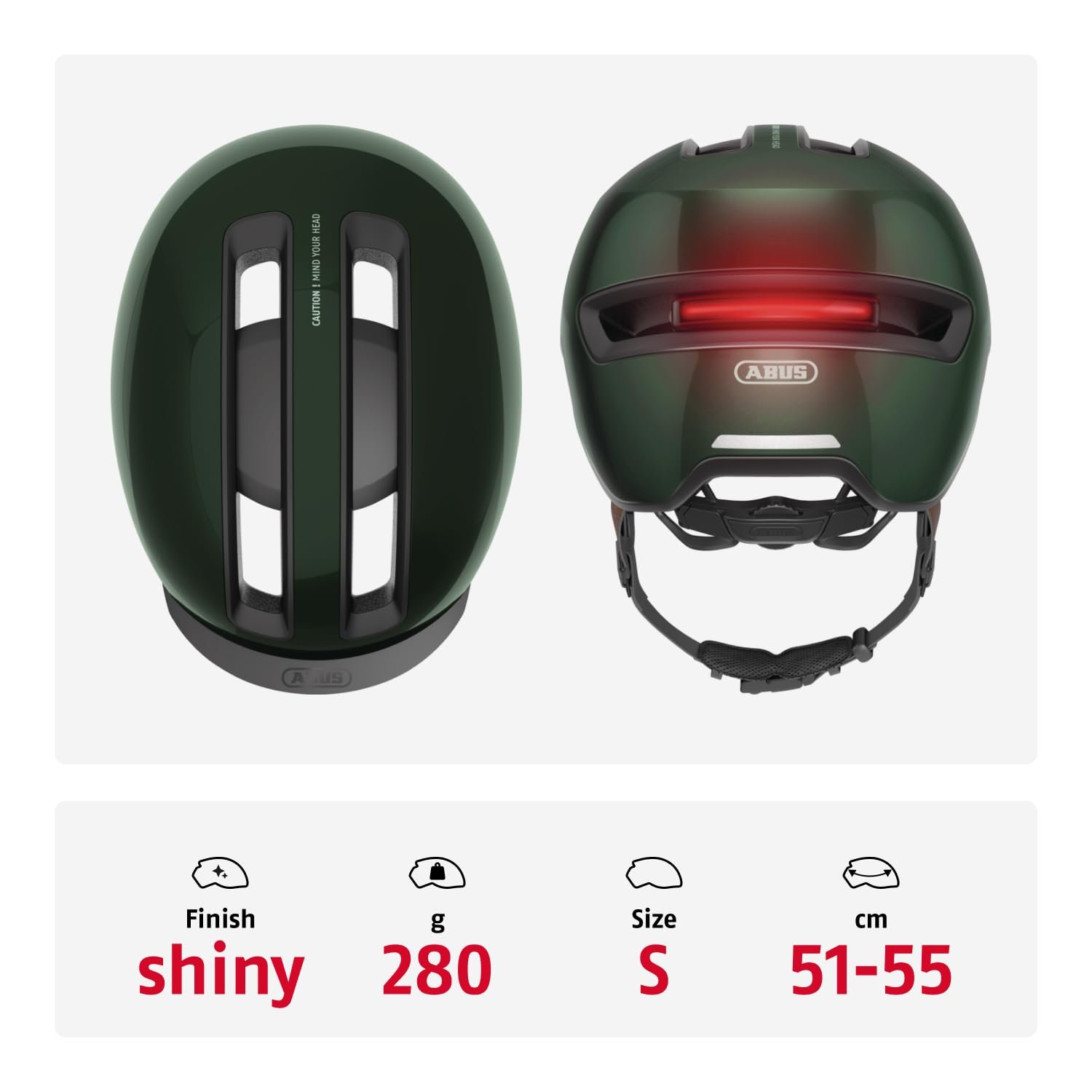 Шолом ABUS Urban HUD-Y з магнітним, перезаряджуваним заднім LED-ліхтарем і магнітною застібкою, фото №3