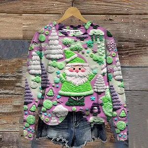 Різдвяний джемпер Жіночий Світшот Різдвяний з 3D принтом ціна на synthetic.ua - Фото 1 Різдвяний джемпер Жіночий Світшот Різдвяний з 3D принтом synthetic.ua - Фото 1