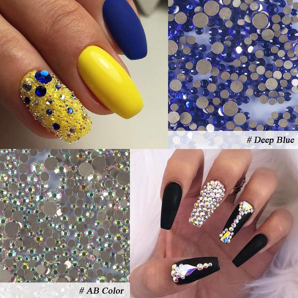 Стрази Різнокольорові 1440 шт. Flatback Блискучі для нігтів CrystalAB, фото №3