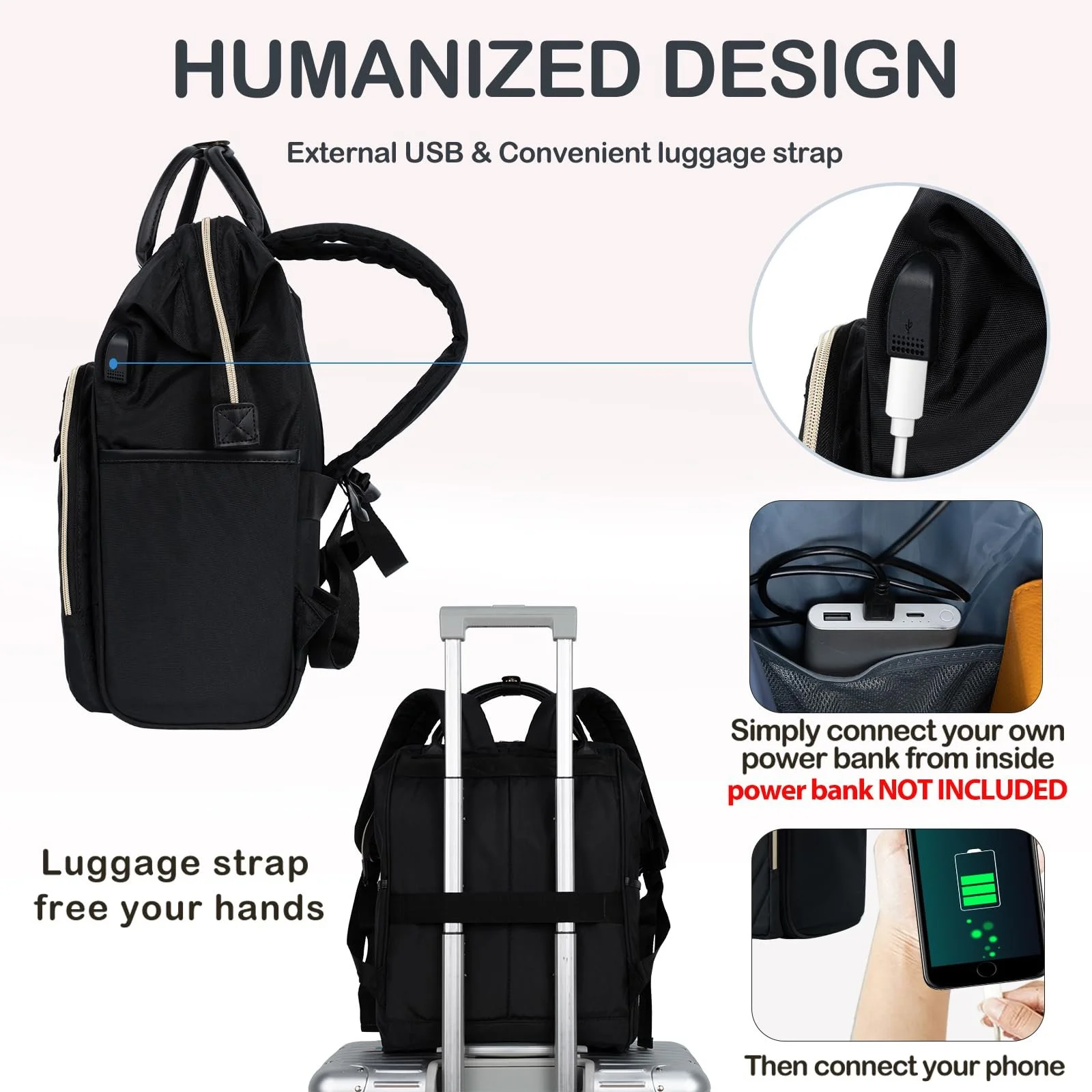 Рюкзак для ноутбука KROSER Business Travel 17" водонепроницаемый с защищенным отделением USB RFID Черный стеганый, фото №6 Рюкзак для ноутбука KROSER Business Travel 17" водонепроницаемый с защищенным отделением USB RFID Черный стеганый, фото №6