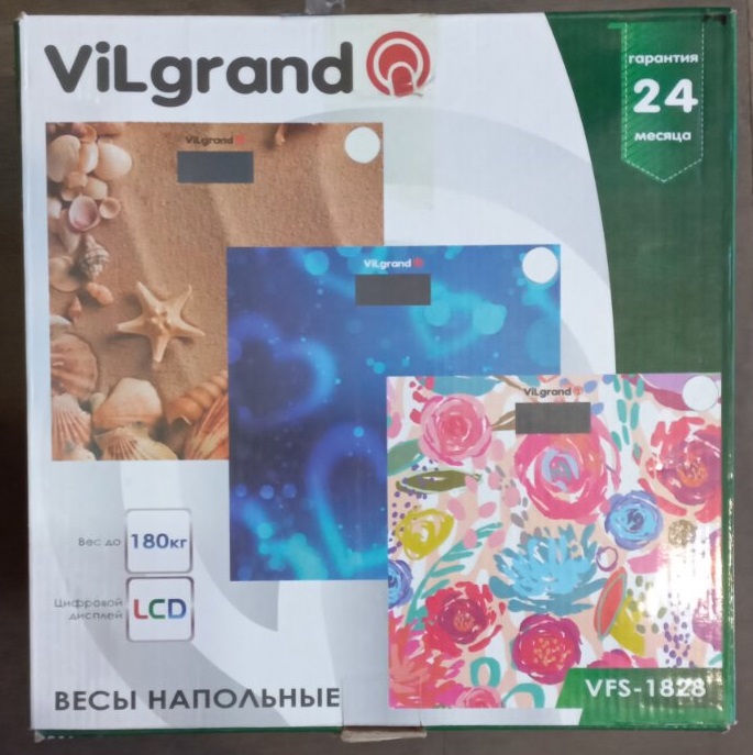 Весы напольные Vilgrand стекляные (VFS-1828 P), фото №2