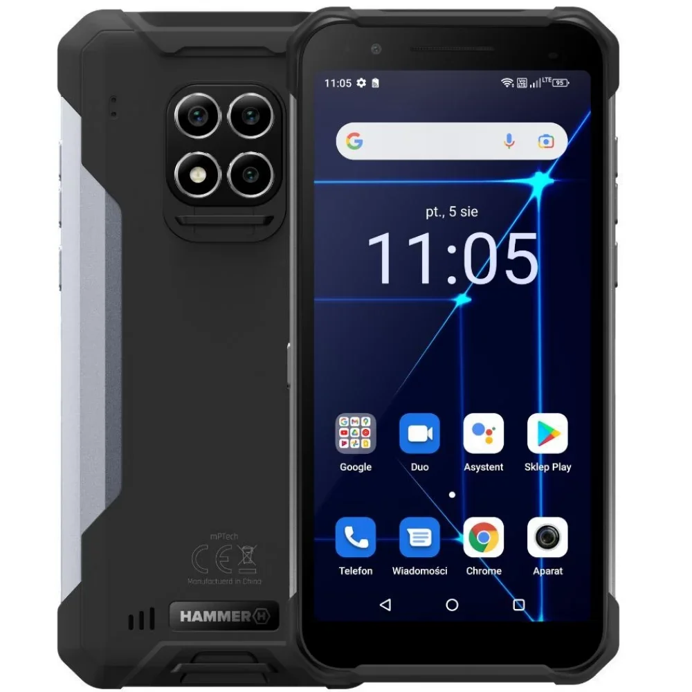 Смартфон 6" myPhone Hammer Construction 6/128Gb 4G 2-SIM NFC 16/8Мп 8 ядер Android 12 Сріблястий, фото №2