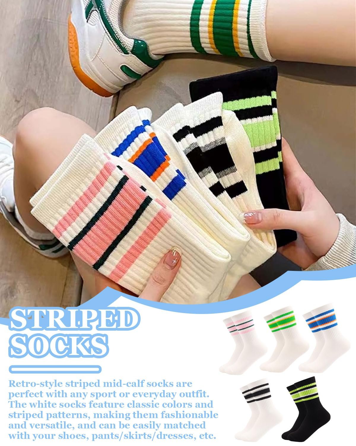 Носки Полосатые 35-42 Хлопковые 5 пар, фото №5