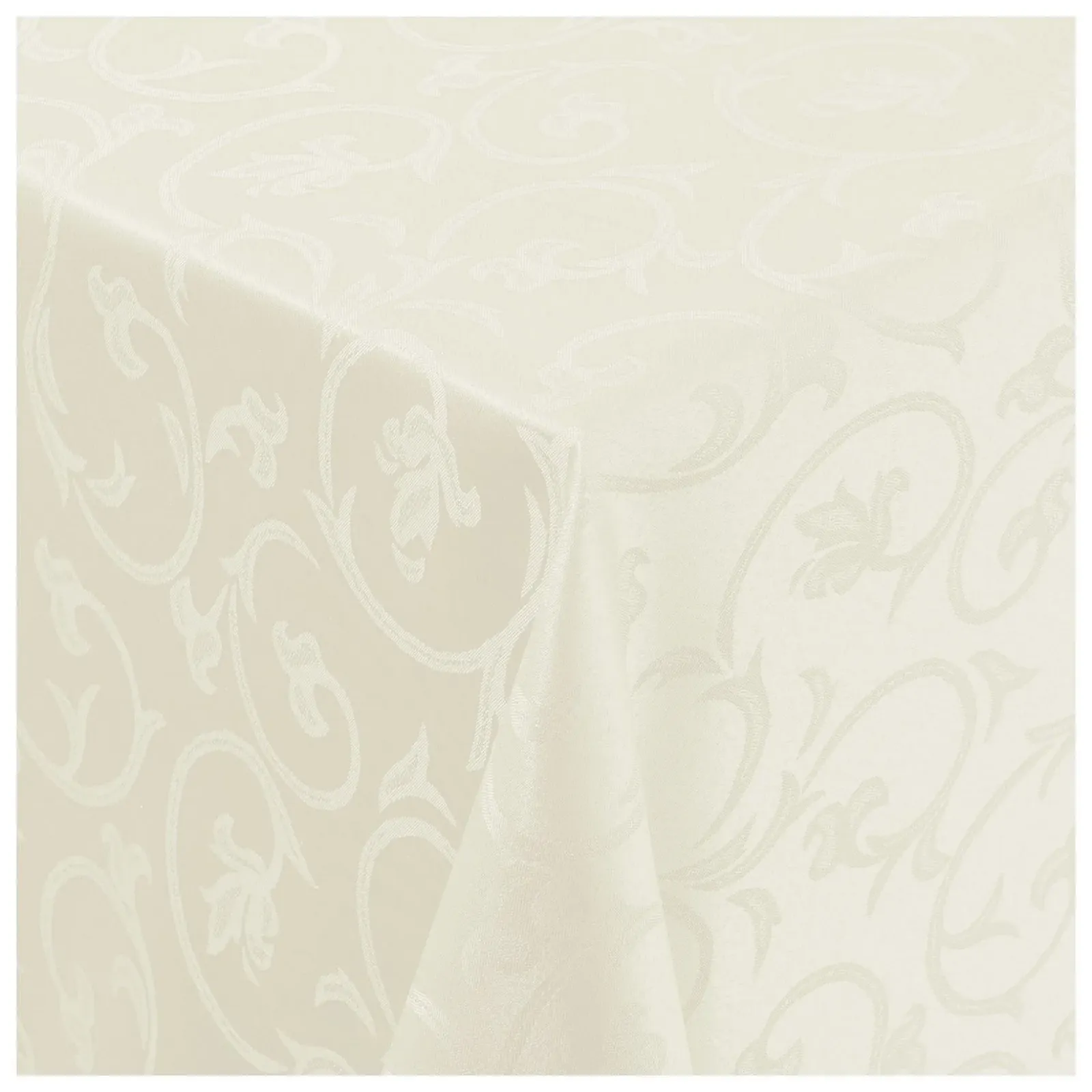 Скатертина Damask Baroque Jacquard Tendrils Овальна 140 x 190 см Кремова/Шампань, фото №1