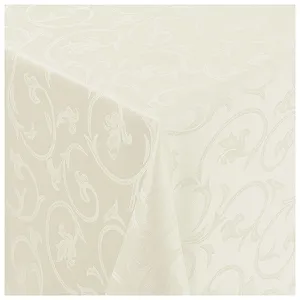 Скатертина Damask Baroque Jacquard Tendrils Овальна 140 x 190 см Кремова/Шампань - Фото 1