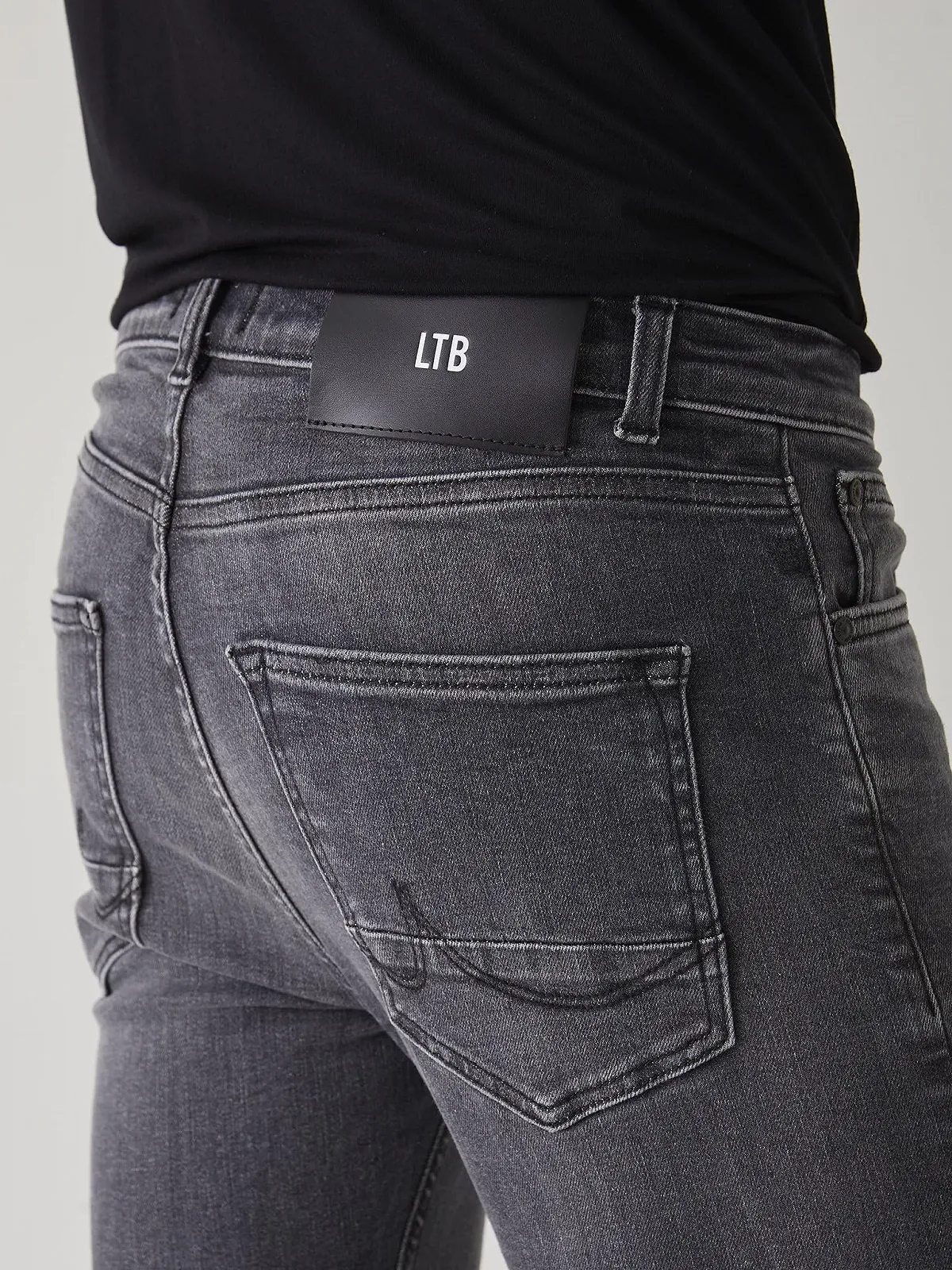 Джинси LTB Jeans Smarty чоловічі, завужені, з бавовняної суміші, денім, сірі, фото №5