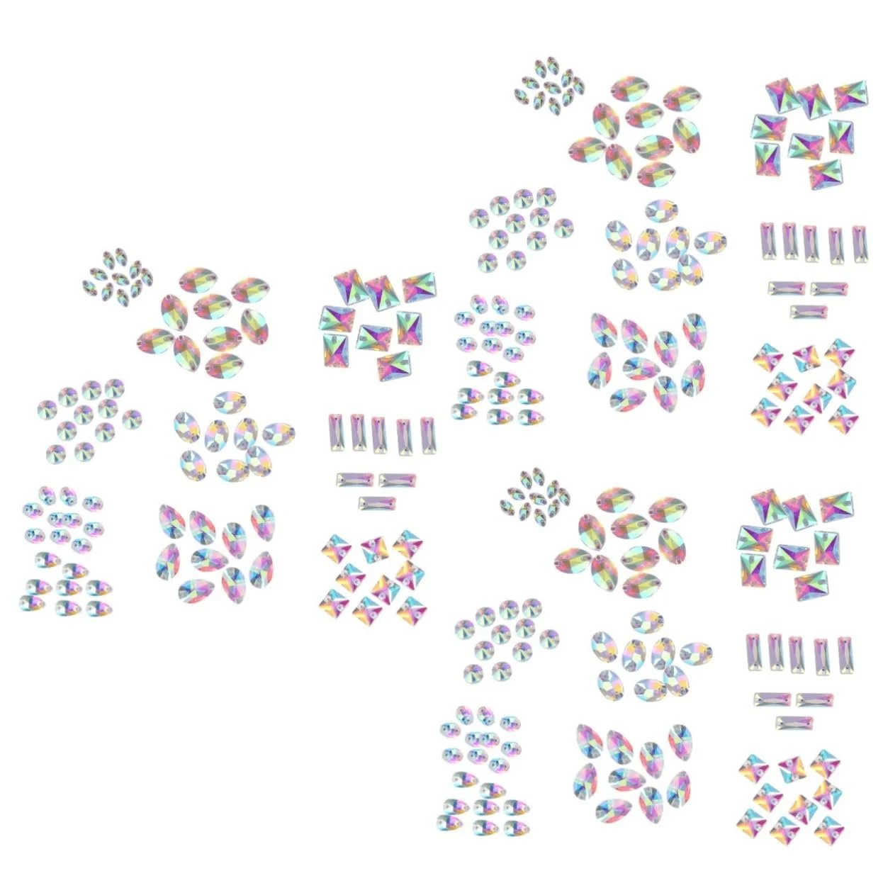 Стрази Tofficu Кришталеві Скляні 300 шт різних форм, фото №1