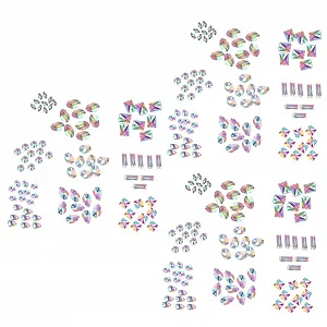 Стразы Tofficu Хрустальные Стеклянные AB 300 шт разных форм - Фото 1