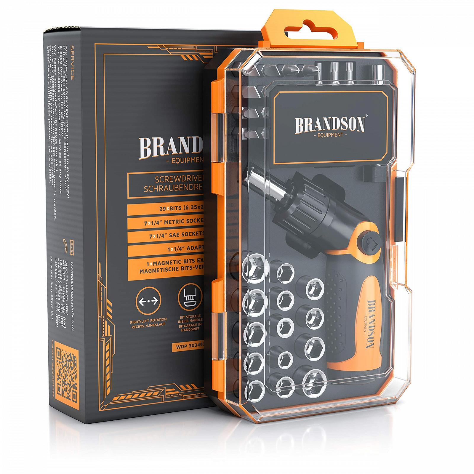 Набір викруток Brandson 46 частин гайковий ключ 14 торцевих ключів, фото №7