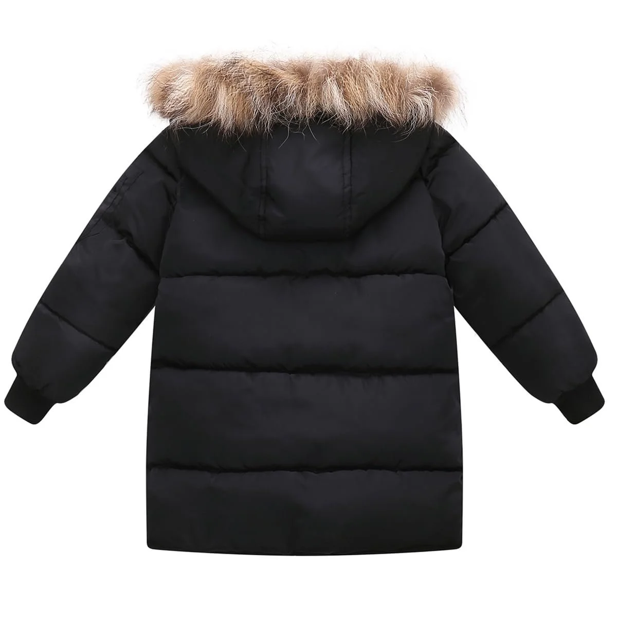 Куртка-парка для хлопчиків Valcatch, зимова, утеплена, довга, пухова, з капюшоном зі штучного хутра, тепла, вітрозахисна, для катання на сноуборді, фото №2