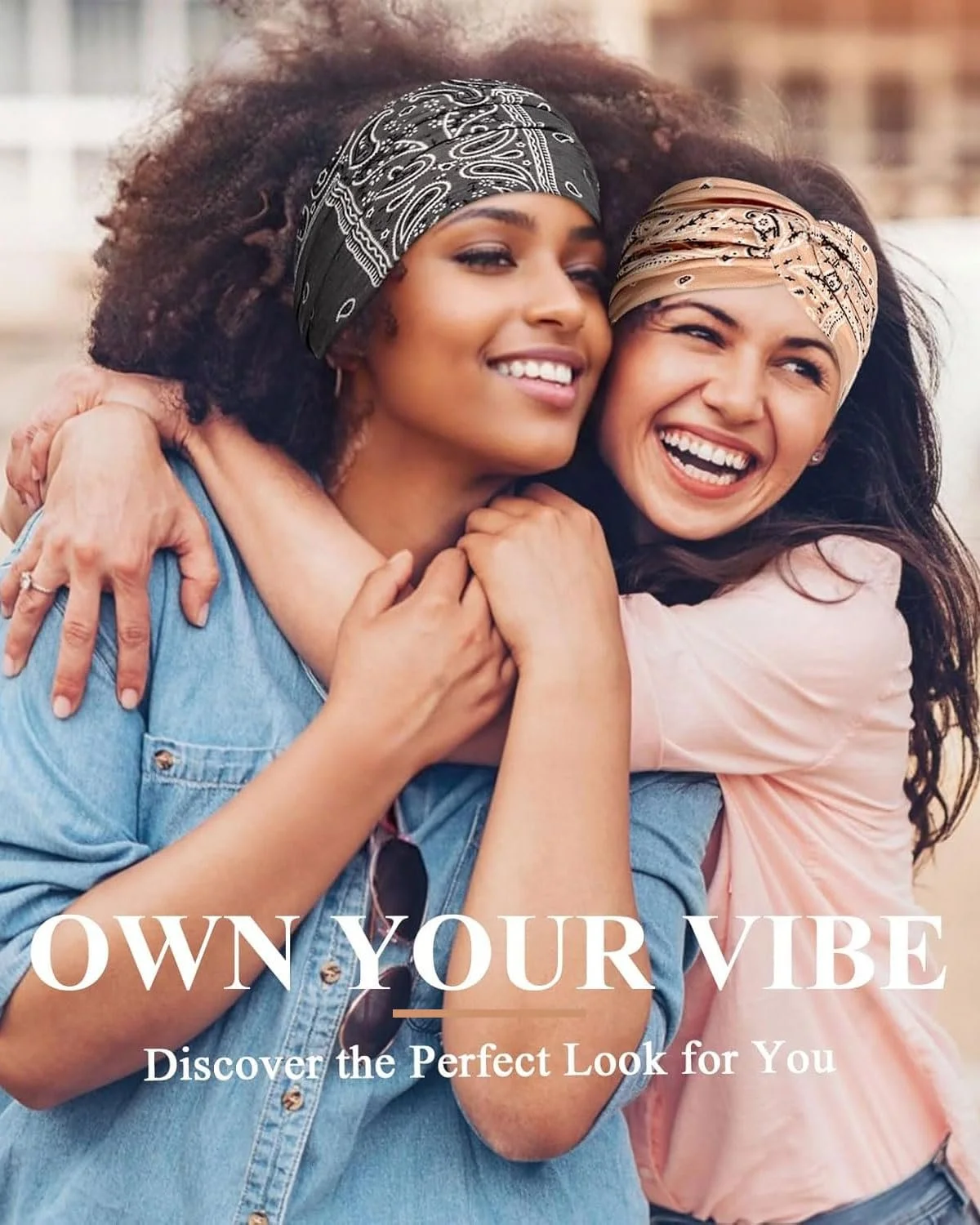 Пов'язка на голову Еластична широка в стилі бохо для занять йогою, фото №4