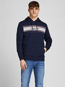 Світшот JJLEO SWEAT HOOD 12200768-Navy Blazer Jack&Jones Темно-синій M synthetic.ua - Фото 1