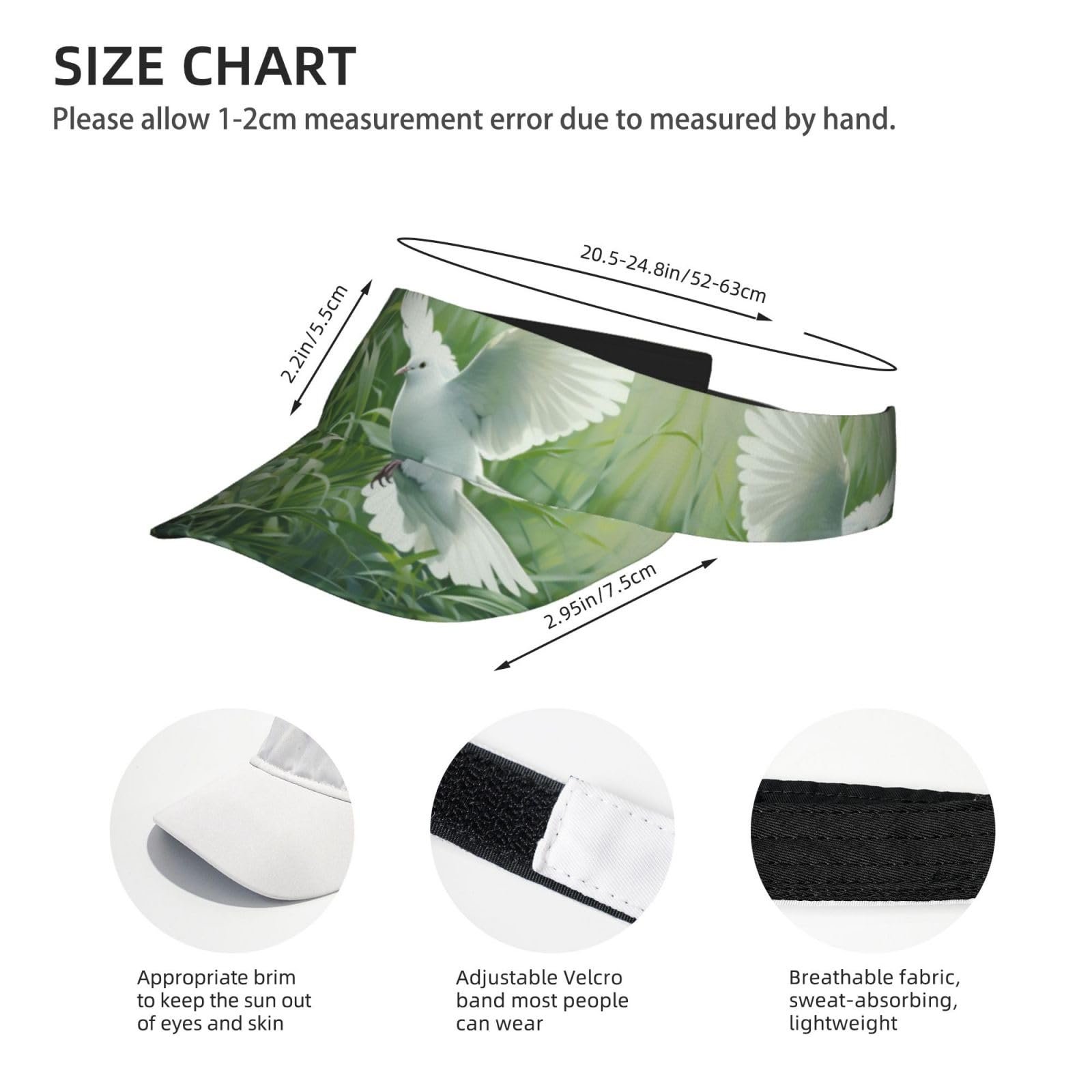 Бейсболка унисекс с принтом травы и голубей для тенниса и активного отдыха, фото №4