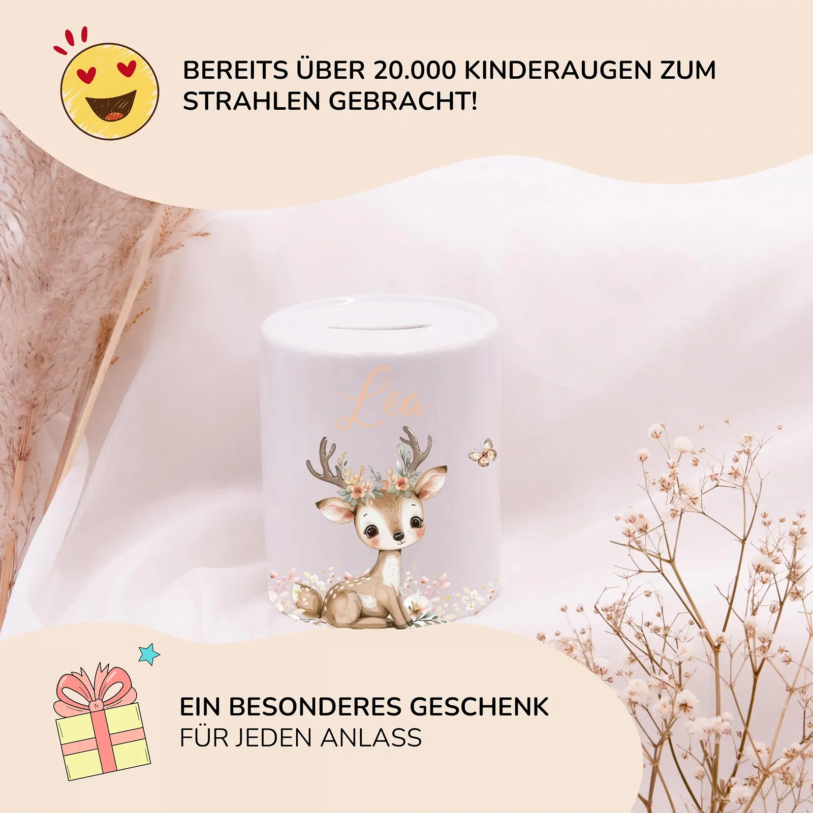 Скарбничка KIDSMOOD Персоналізована з ім'ям, Керамічна у формі свинки, фото №3 Скарбничка KIDSMOOD Персоналізована з ім'ям, Керамічна у формі свинки, фото №3