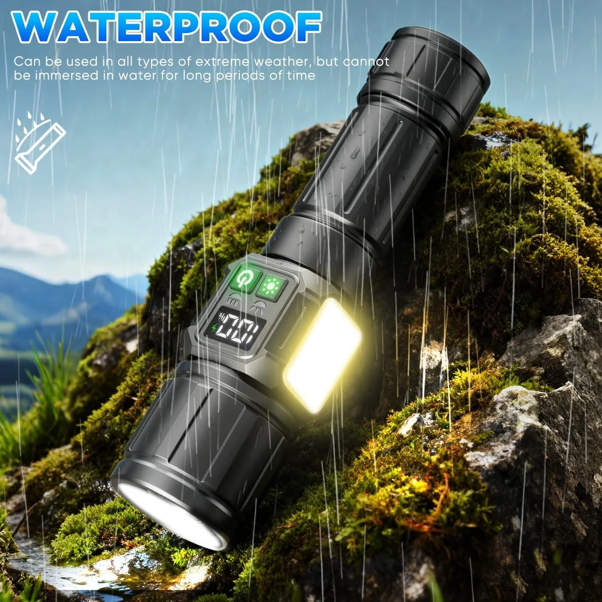 LED ліхтар WholeFire, 10000 люмен, з 9 режимами, водонепроникний для кемпінгу та активного відпочинку, фото №8