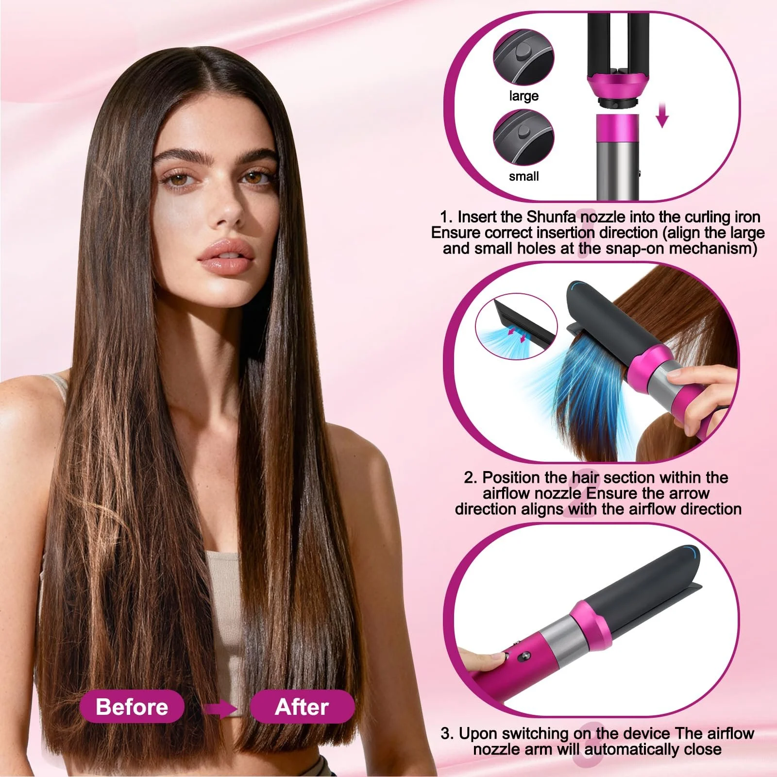 Насадка-выпрямитель Dyson Airwrap HS01 HS05 HS08 Upgraded Pre-Styling Dryer Brush Розовая, фото №5 Насадка-выпрямитель Dyson Airwrap HS01 HS05 HS08 Upgraded Pre-Styling Dryer Brush Розовая, фото №5